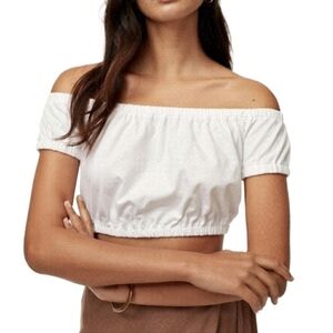 Wilfred Adelisa xs white crop top off the shoulder blouse